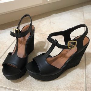 Cathy Jean black wedges